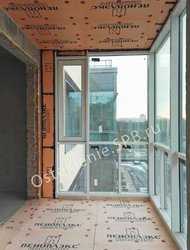 Пример балкона внутри из алюминия и утепление